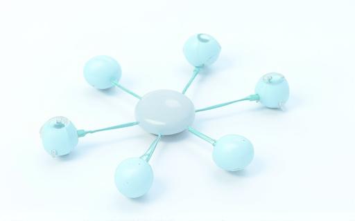 Abstrakt diagram som visar organisatorisk struktur.